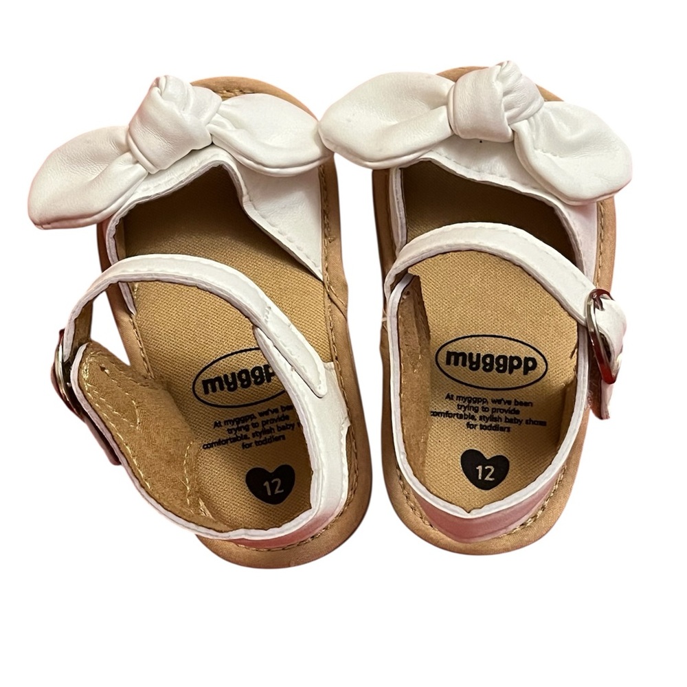 White Kids Sandals with Bow